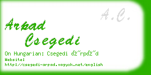 arpad csegedi business card